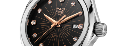 Tag Heuer Link Quartz Black Dial Silver Steel Strap Watch for Women - WBC131F.BA0649