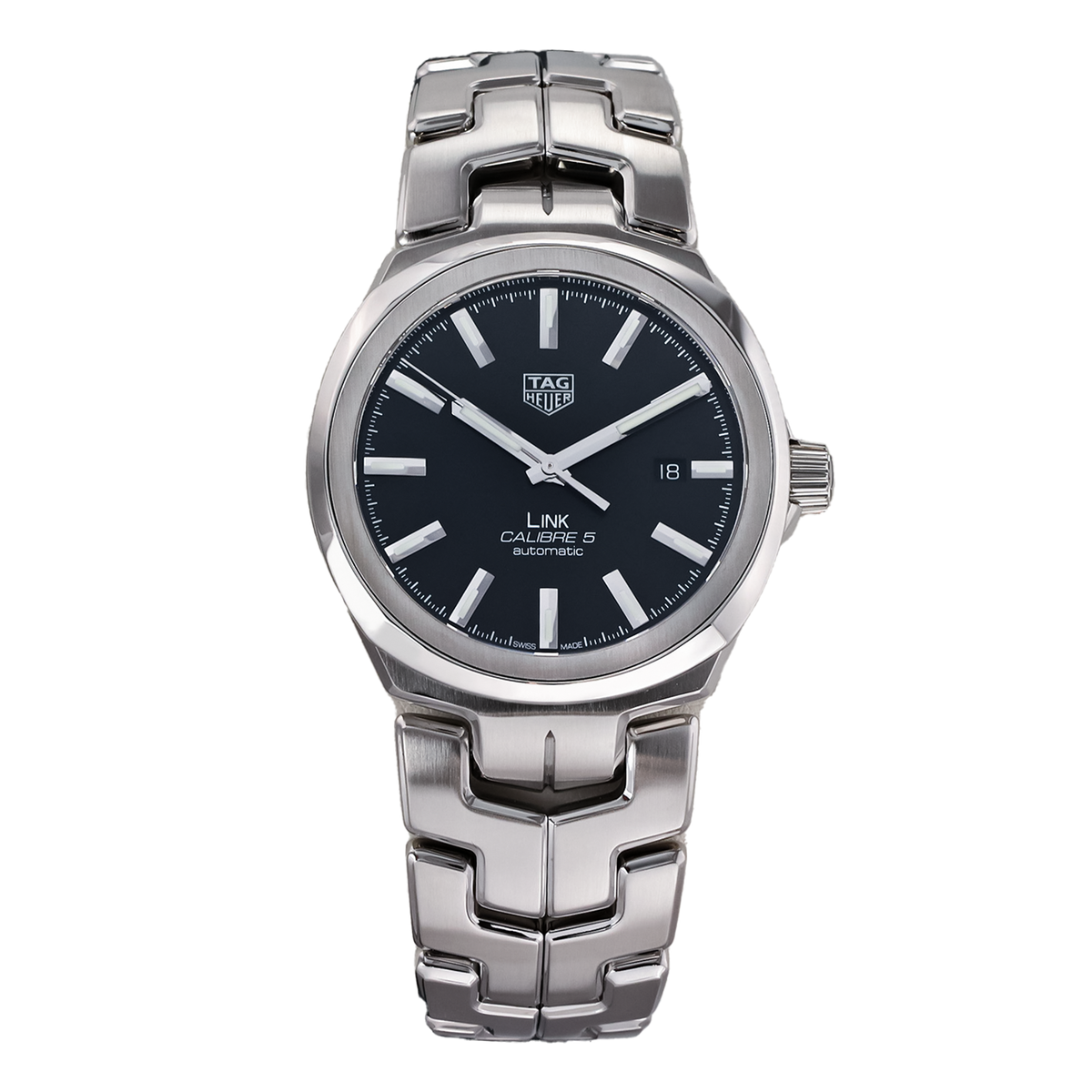 Tag Heuer Link Quartz Black Dial Silver Steel Strap Watch for Women - WBC2110.BA0603
