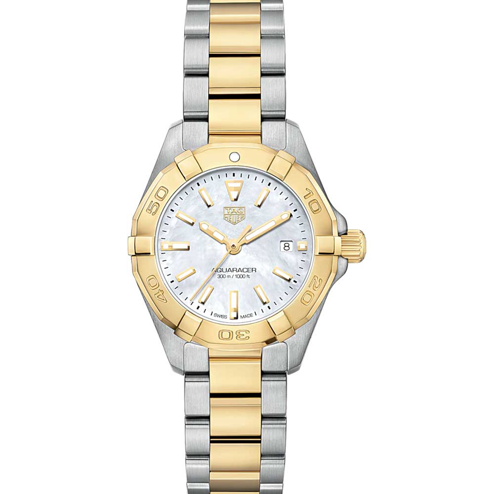 Tag Heuer Aquaracer Mother of Pearl Dial Two Tone Steel Strap Watch for Men - WBD1420.BB0321