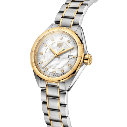 Tag Heuer Formula 1 Diamonds Mother of Pearl White Dial Two Tone Steel Strap Watch for Women - WBJ1421.BB0648