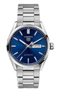 Tag Heuer Carrera Day Date Blue Dial Silver Steel Strap Watch for Women - WBN2012.BA0640