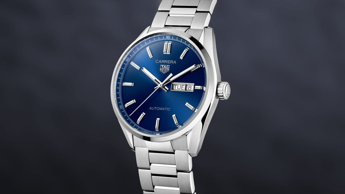 Tag Heuer Carrera Day Date Blue Dial Silver Steel Strap Watch for Women - WBN2012.BA0640
