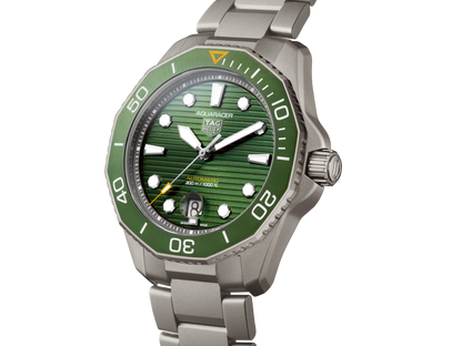 Tag Heuer Aquaracer Professional 300 Automatic Green Dial Silver Steel Strap Watch for Men - WBP208B.BF0631
