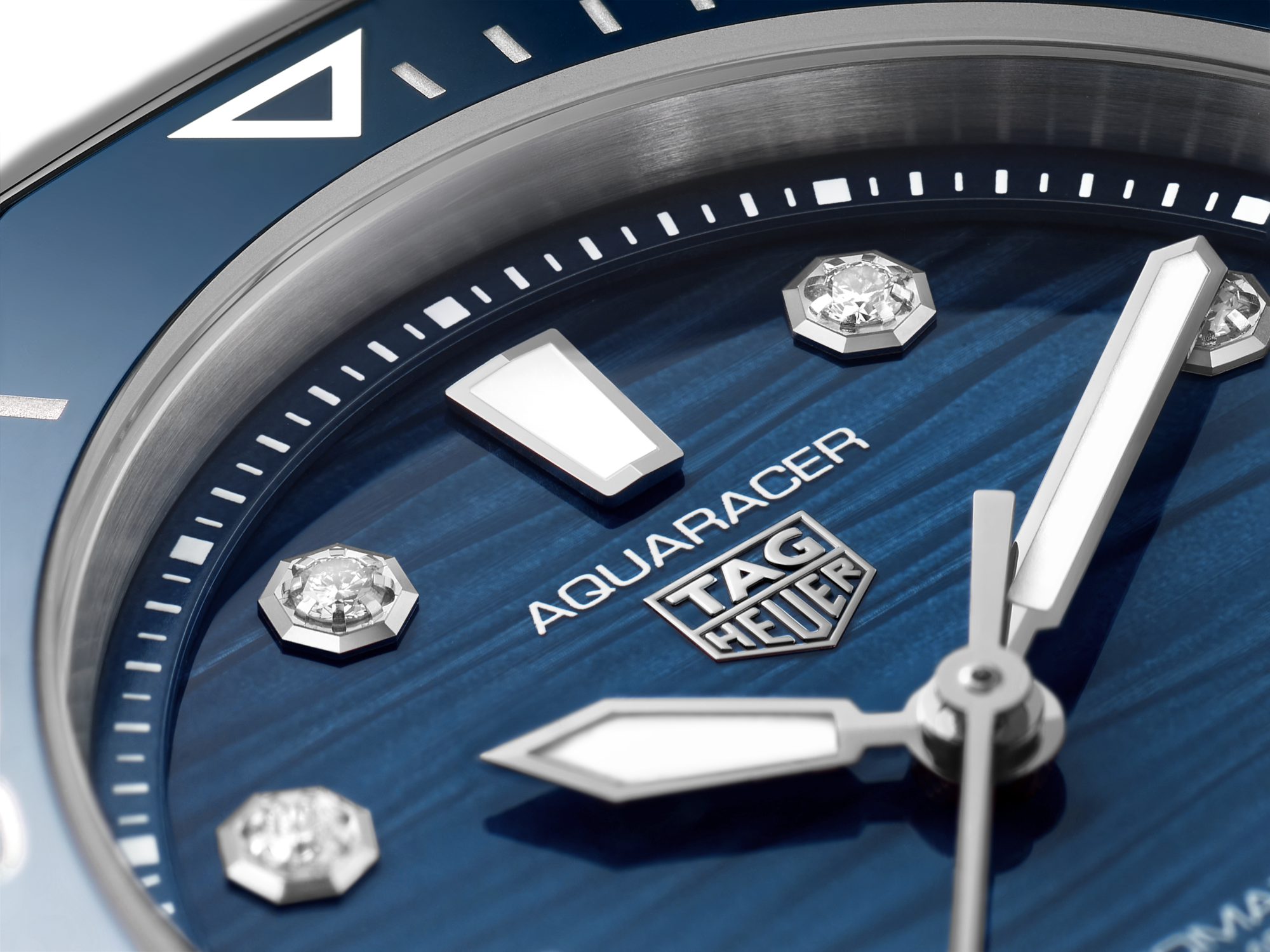 Tag Heuer Aquaracer Professional 300 Automatic Diamonds Blue Dial Silver Steel Strap Watch for Women - WBP231B.BA0618