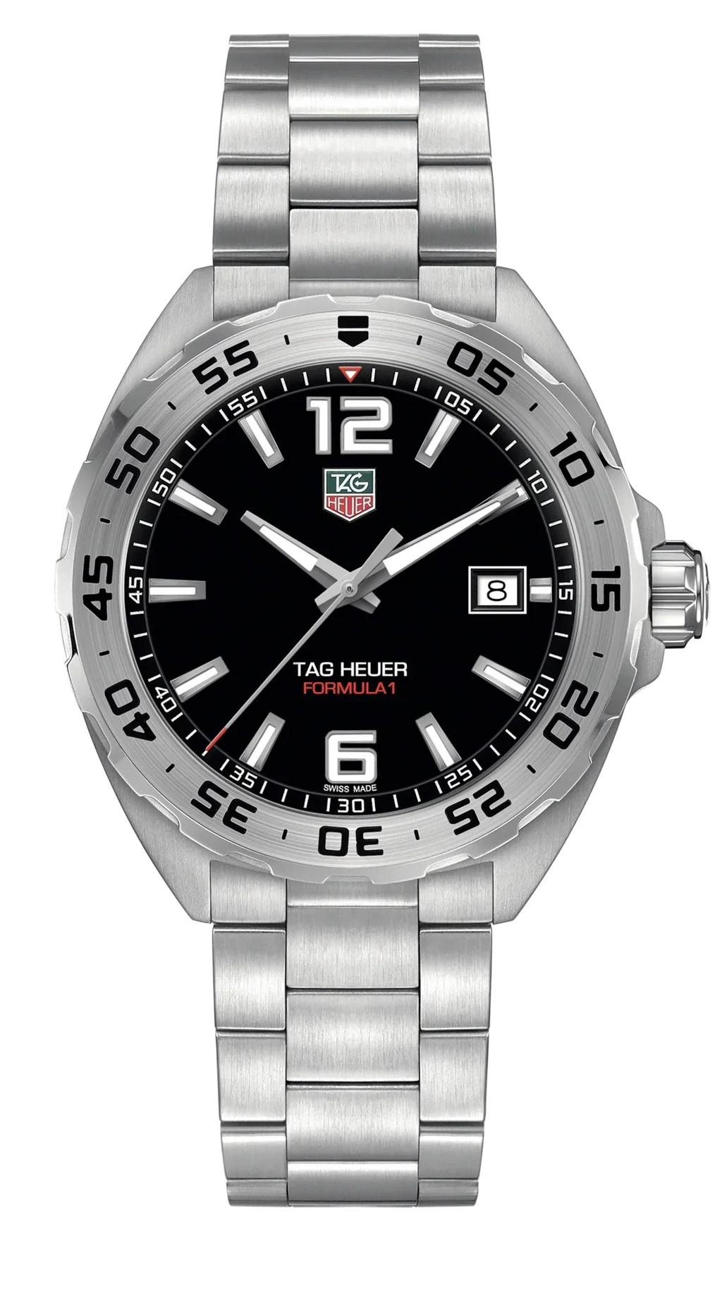 Tag Heuer Formula 1 Black Dial Silver Steel Strap Watch for Men - WAZ1112.BA0875