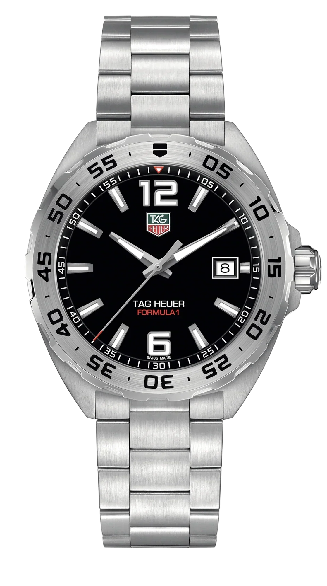 Tag Heuer Formula 1 Black Dial Silver Steel Strap Watch for Men - WAZ1112.BA0875