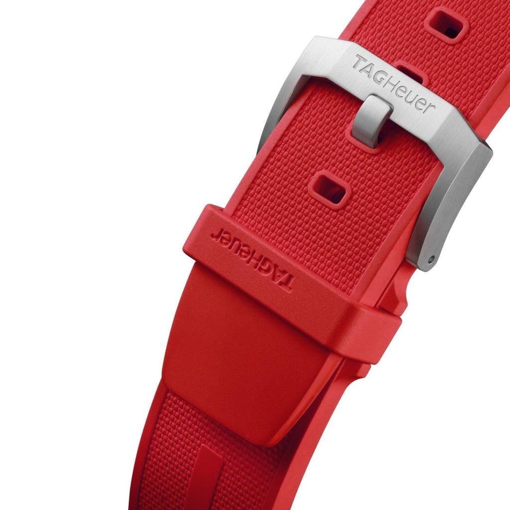 Tag Heuer Formula 1 Chronograph Red Dial Red Rubber Strap Watch for Men - CAZ101AN.FT8055