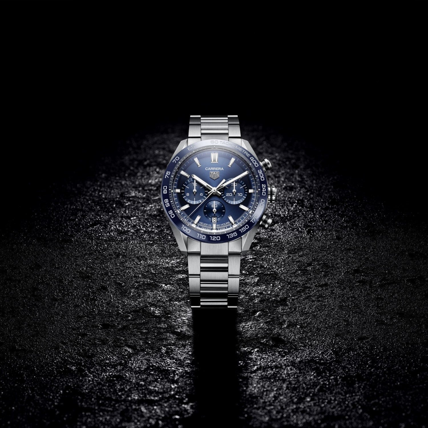 Tag Heuer Carrera Chronograph Blue Dial Silver Steel Strap Watch for Men - CBN2A1A.BA0643