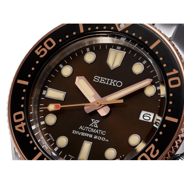 Seiko Prospex Sea Diver Automatic Brown Dial Silver Steel Strap Watch For Men - SPB240J1