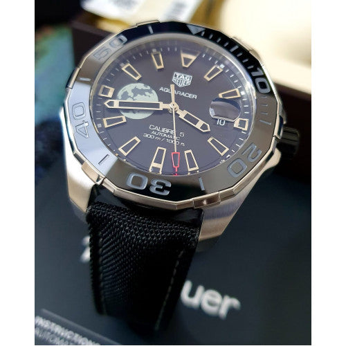 Tag Heuer Aquaracer Moon Black Dial Watch for Men - WAY201J.FC6370