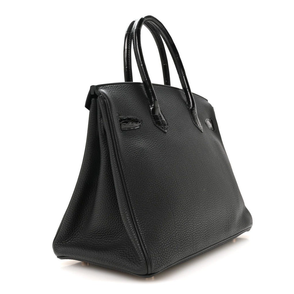 Togo Shiny Niloticus Crocodile Birkin Touch 30 Black