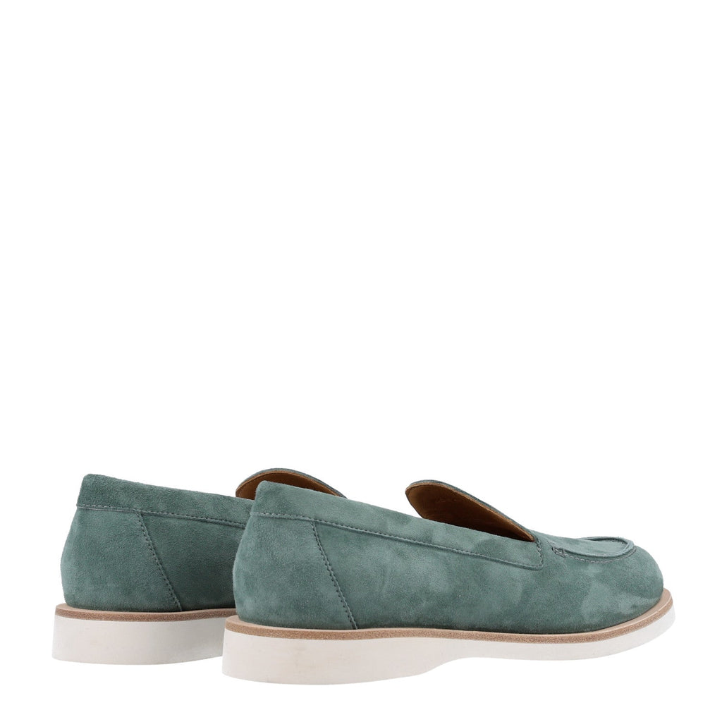 Suede Calfskin Womens Low Loafers 38 Vert Cedre