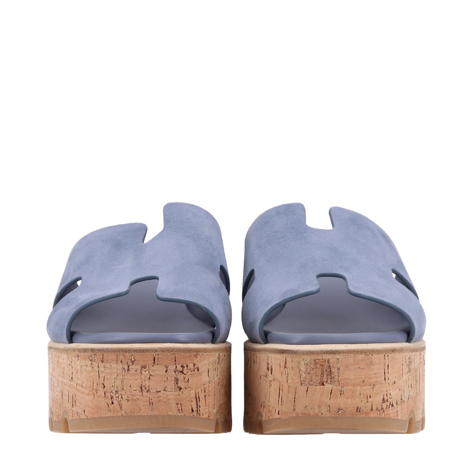 Suede Goatskin Cork Eze 30 Sandals 38 Bleu Grignon