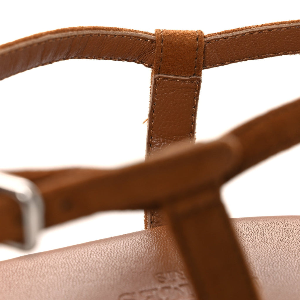 Suede Goatskin Jam 30 Sandals 40 Naturel