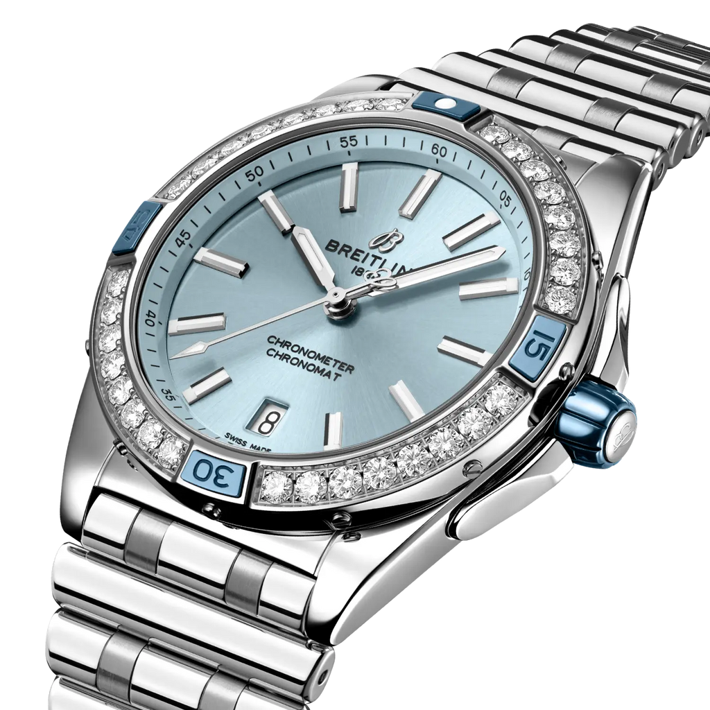 Breitling Super Chronomat 38 Diamond Bezel Women's Watch A17356531C1A1