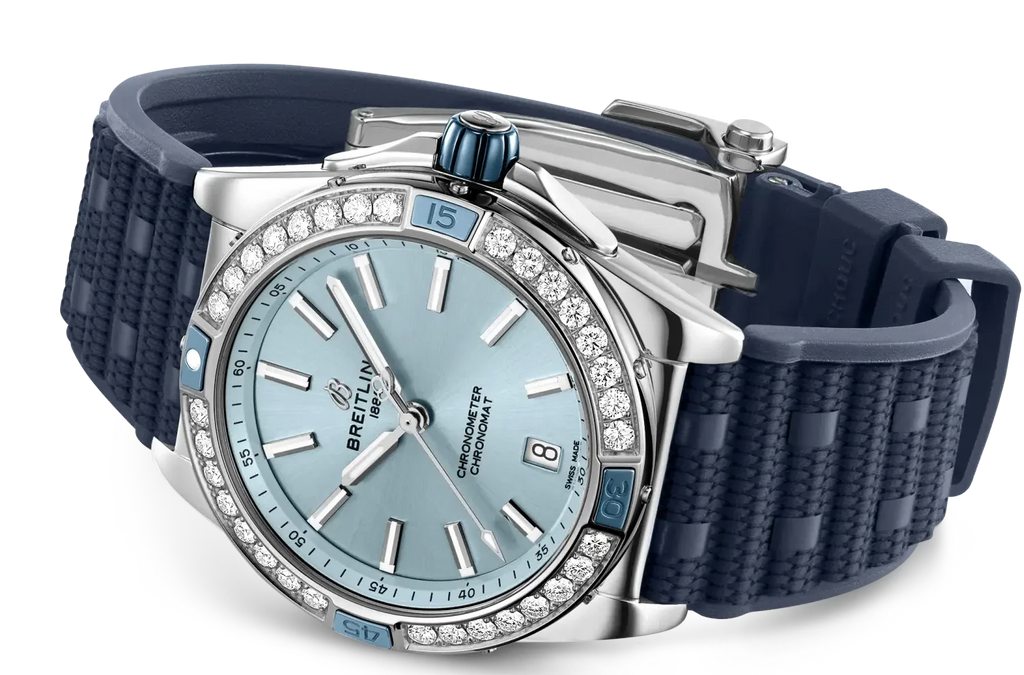 Breitling Super Chronomat 38 Diamond Bezel Women's Watch A17356531C1S1