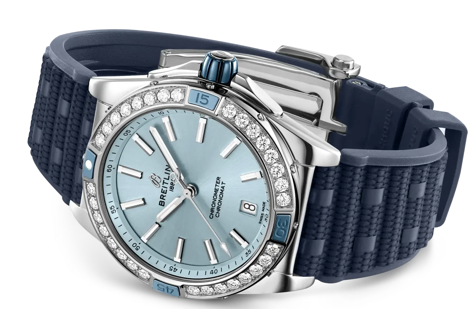Breitling Super Chronomat 38 Diamond Bezel Women's Watch A17356531C1S1