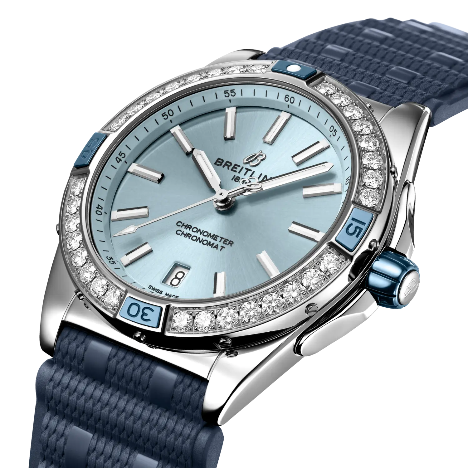 Breitling Super Chronomat 38 Diamond Bezel Women's Watch A17356531C1S1