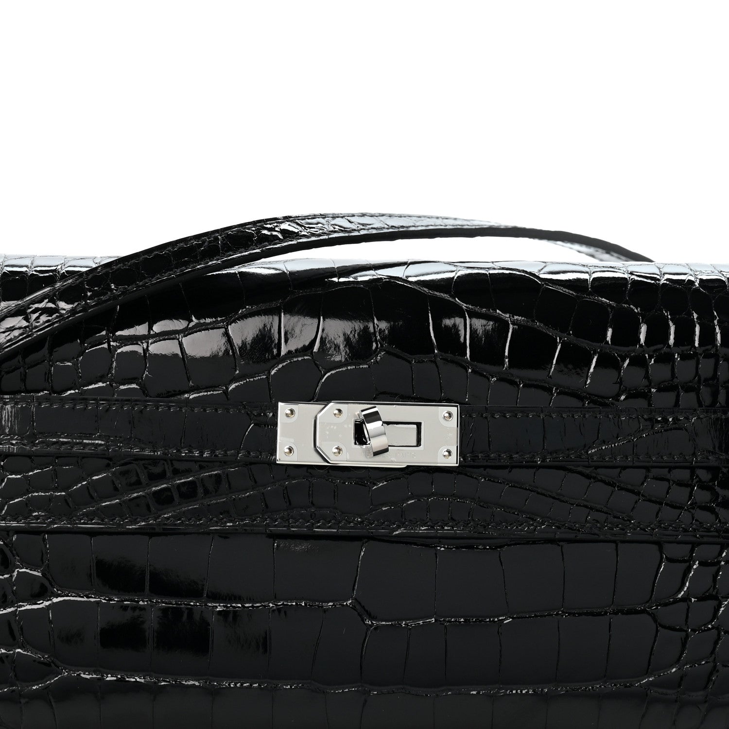 Shiny Alligator Kelly Wallet To Go Black