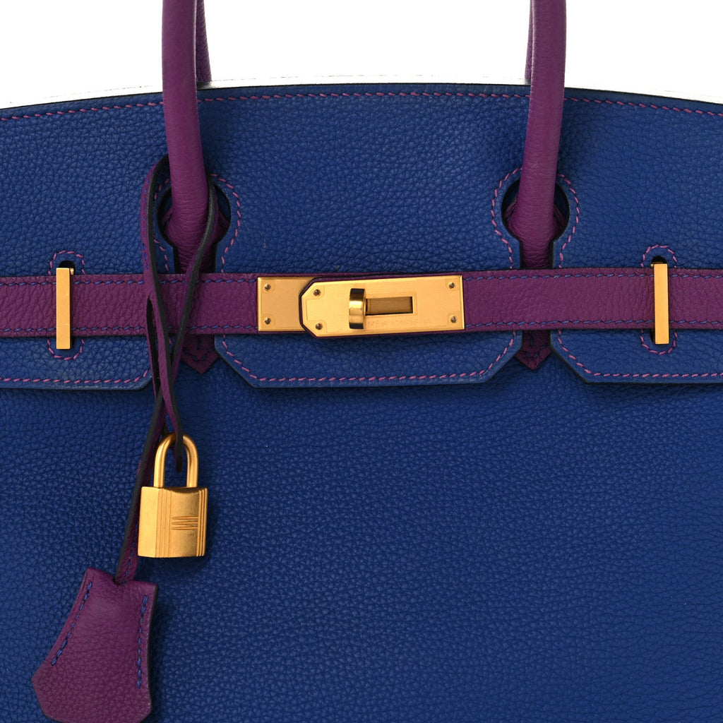 Togo Horseshoe Birkin 30 Blue Electrique Anemone