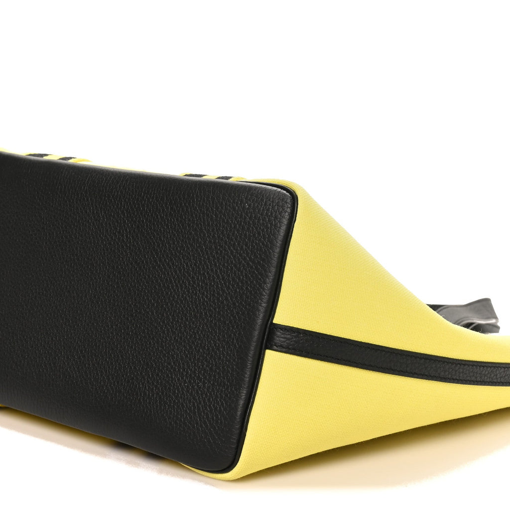Militaire Canvas Taurillon Clemence  Wooly Wooly Pursangle MM Tote Jaune Black