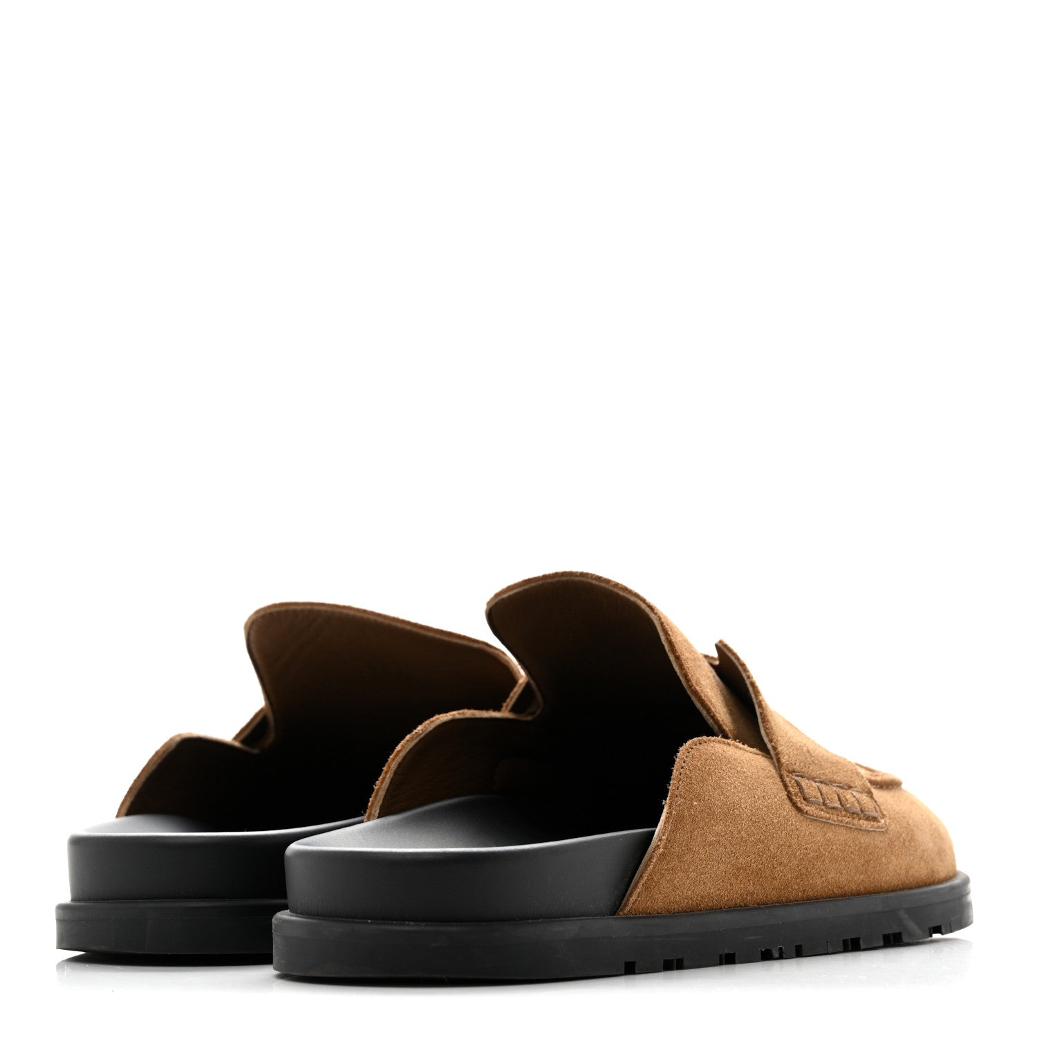 Suede Calfskin Mens Go Mules 41.5 Brun Fume