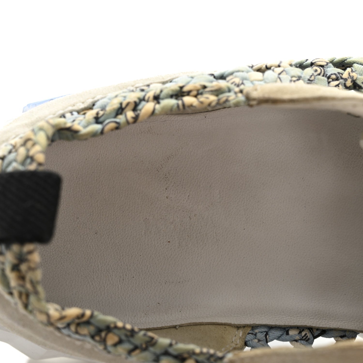 Braided Silk Suede Sneakers 35 Bleu Clair White