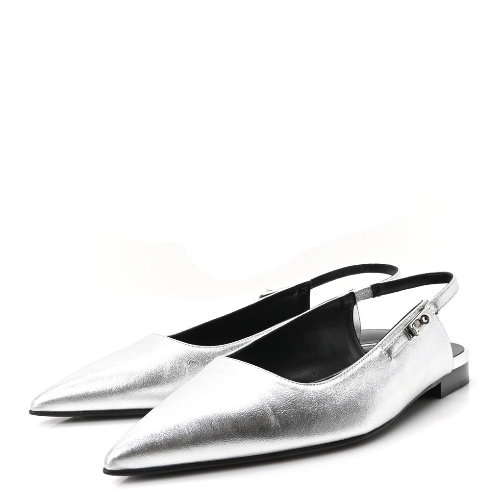 Nappa Lovely Slingback Flats 40 Gris Argent