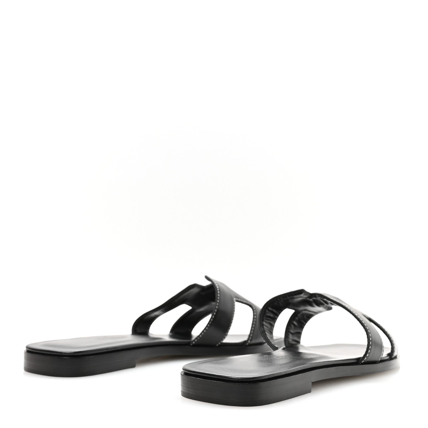 Box Calfskin Oran Sandals 37 Black