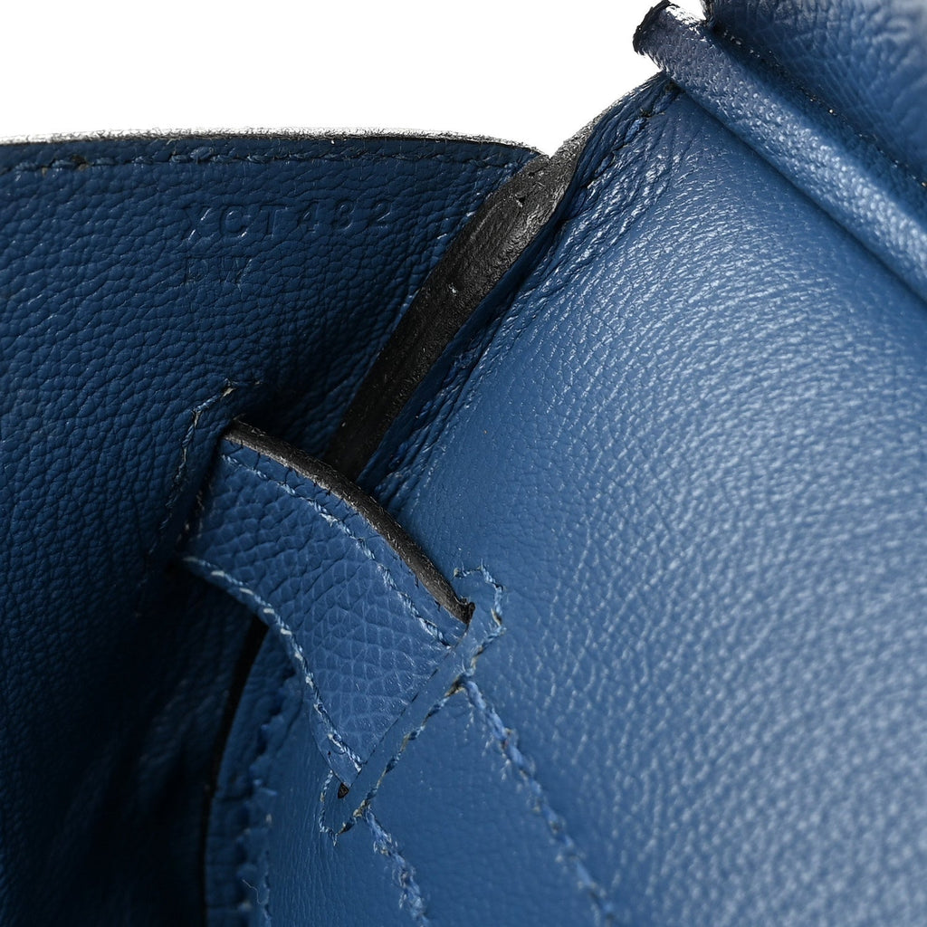 Epsom Birkin 35 Bleu Agate