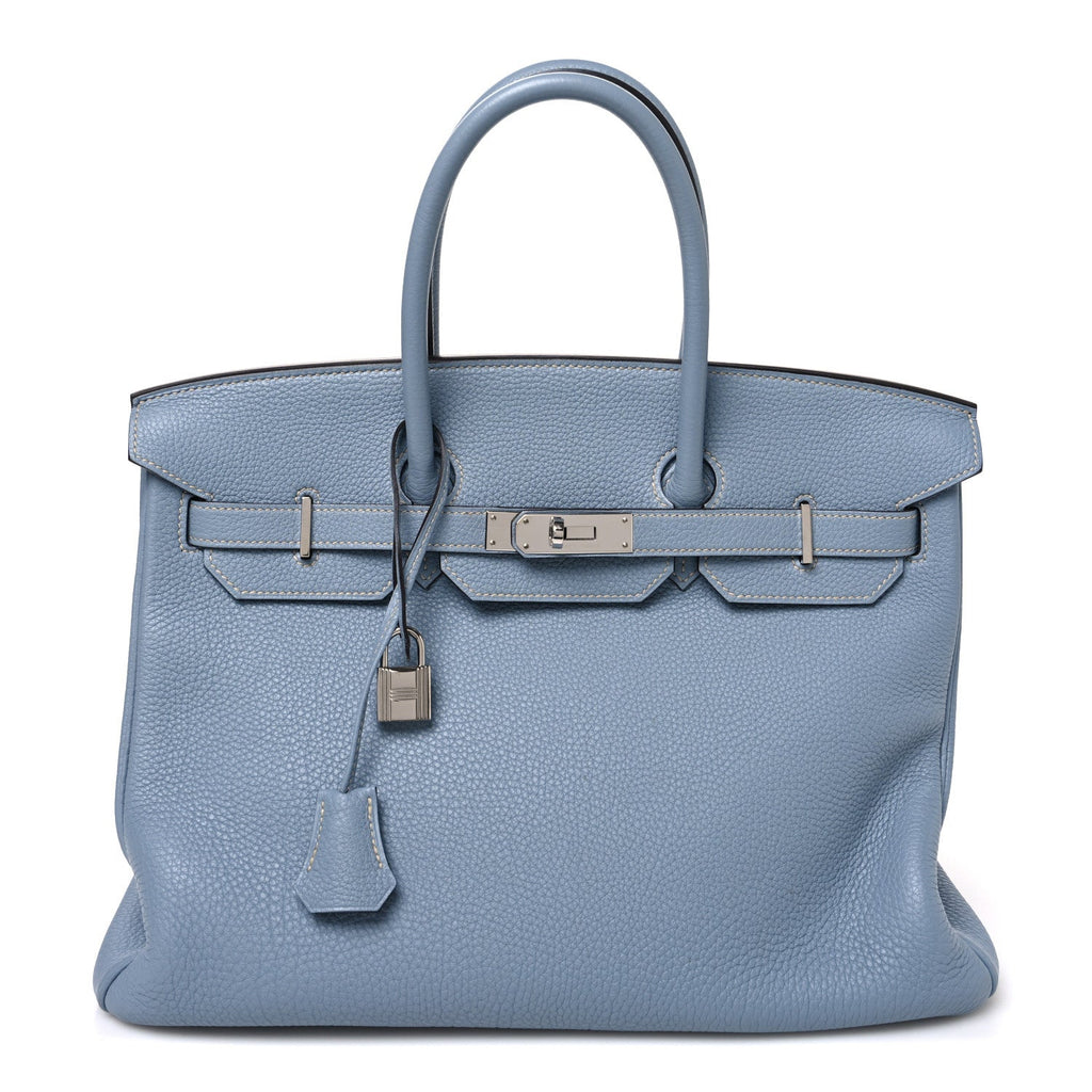Togo Birkin 35 Bleu Lin