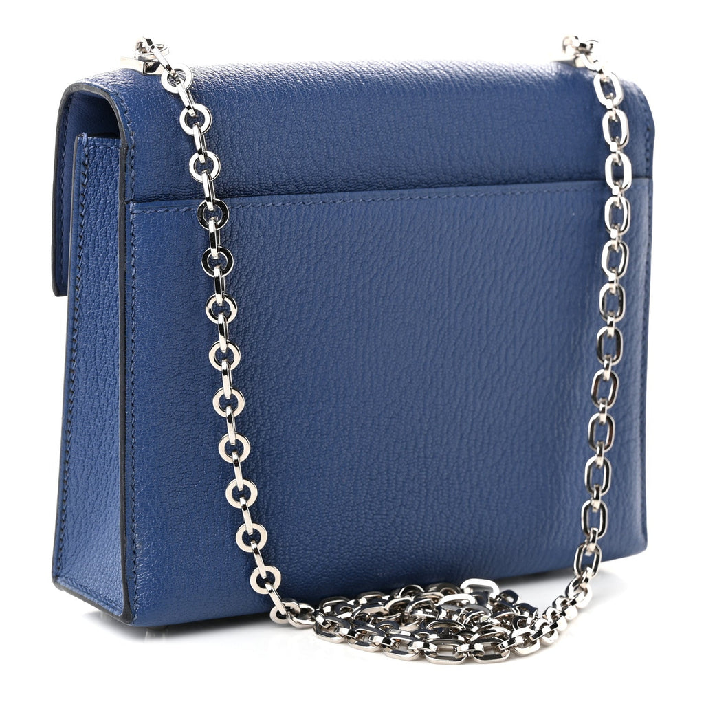 Chevre Mysore Mini Verrou Chaine Bag Bleu Agate