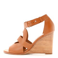 Calfskin Merryl Wedge Sandals 38.5 Naturel