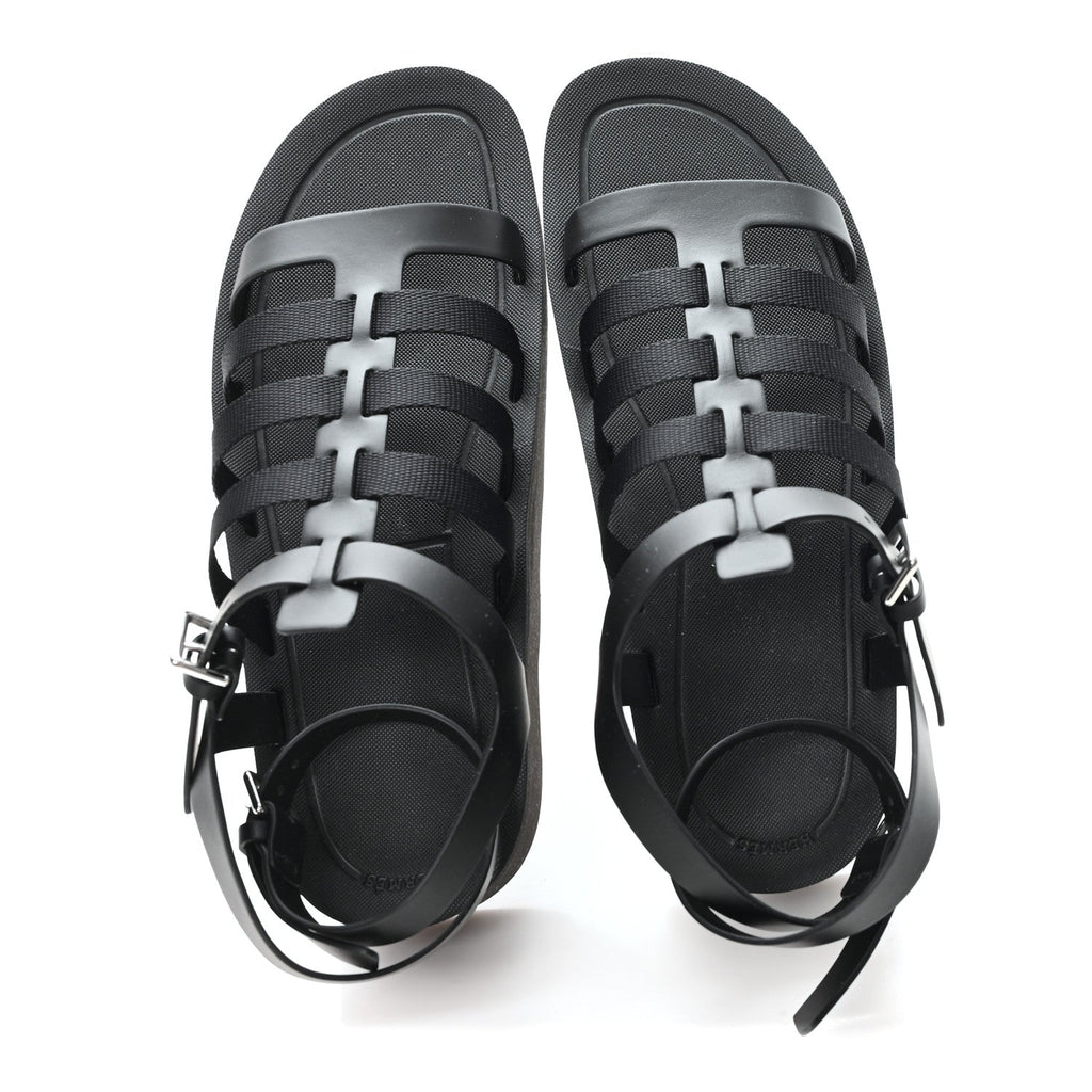 Calfskin Nylon Jupiter Sandals 40 Black