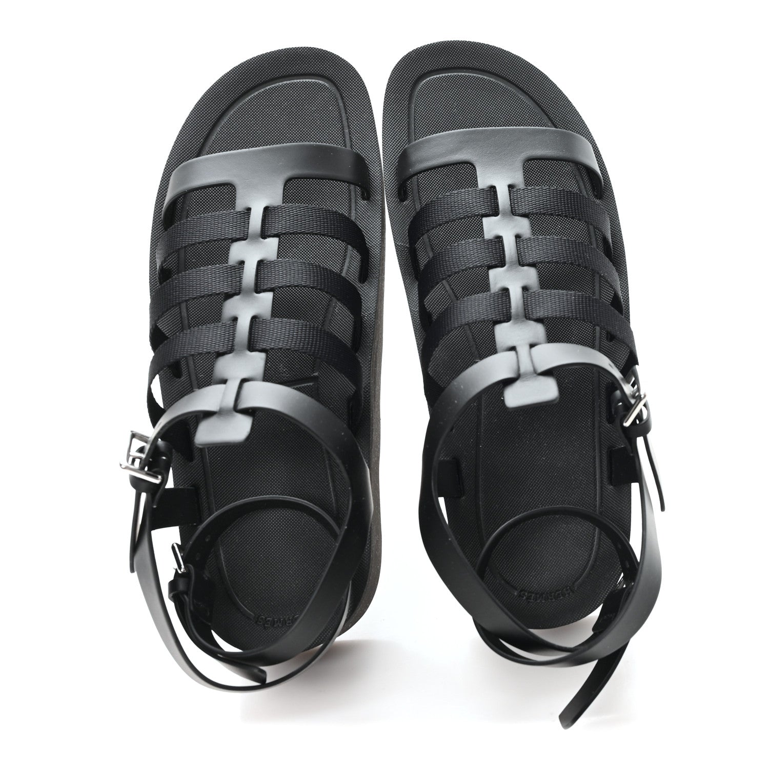 Calfskin Nylon Jupiter Sandals 40 Black