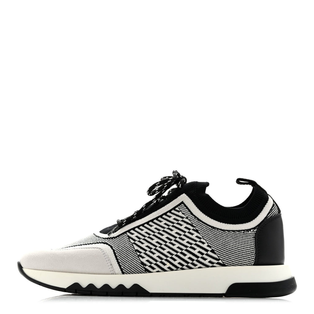Knit Bi-Color Womens Addict Sneakers 37 Black White