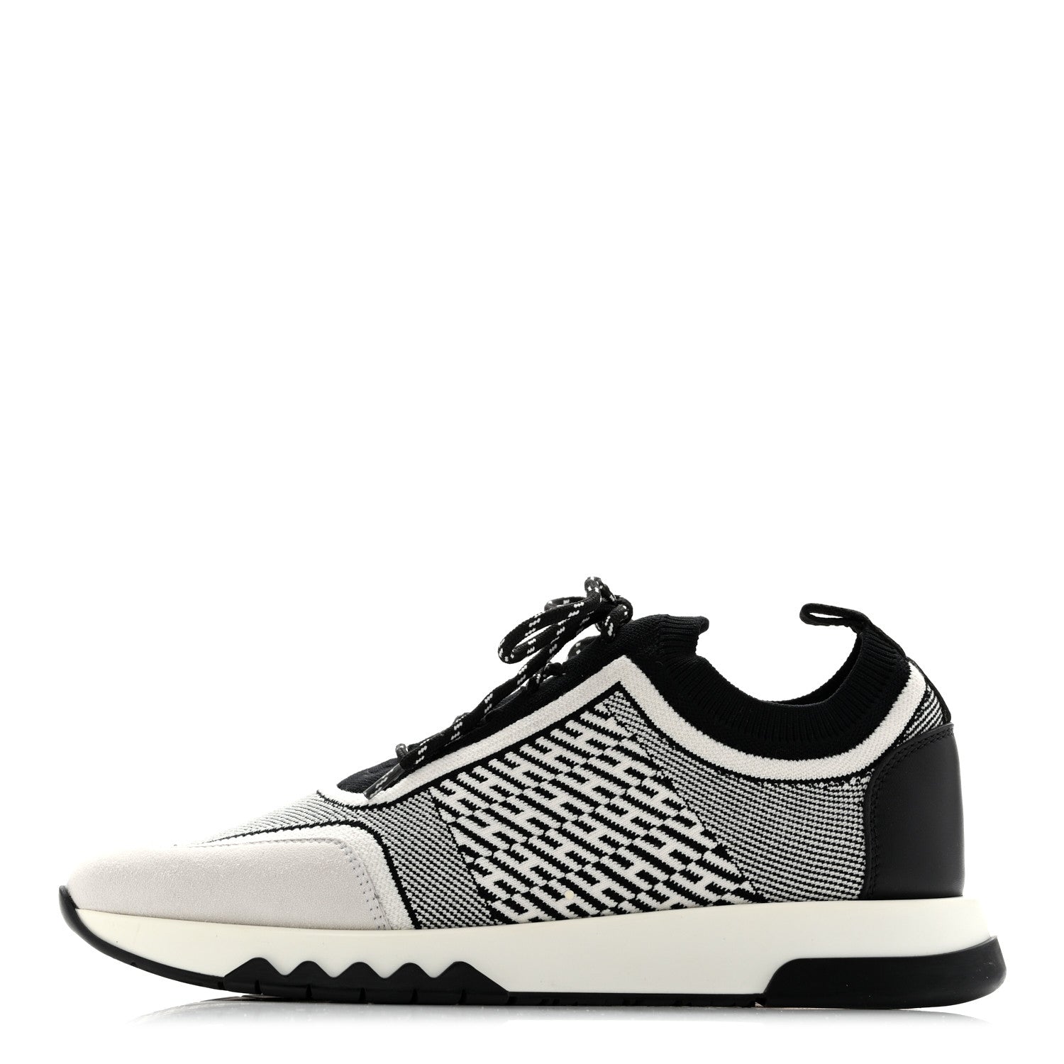 Knit Bi-Color Womens Addict Sneakers 37 Black White