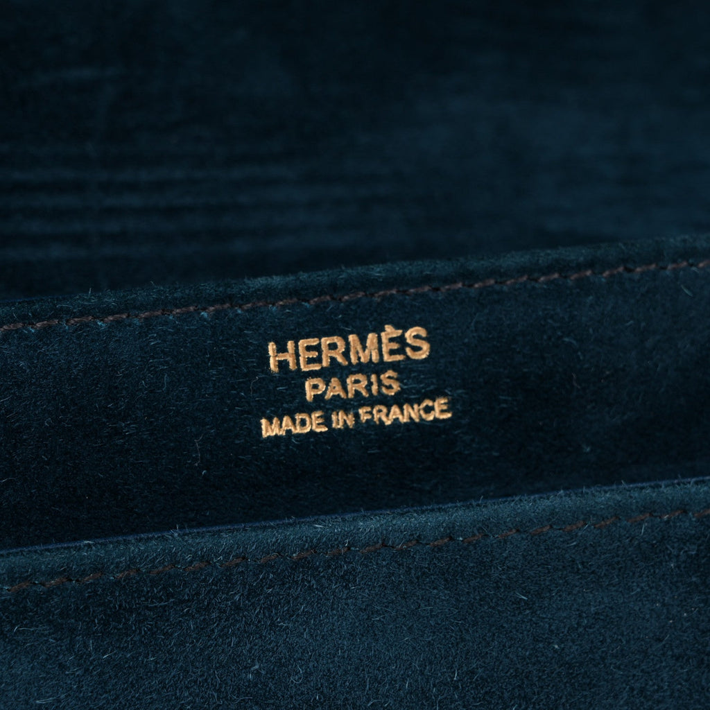 Veau Doblis Verrou Clutch Bleu Ocean