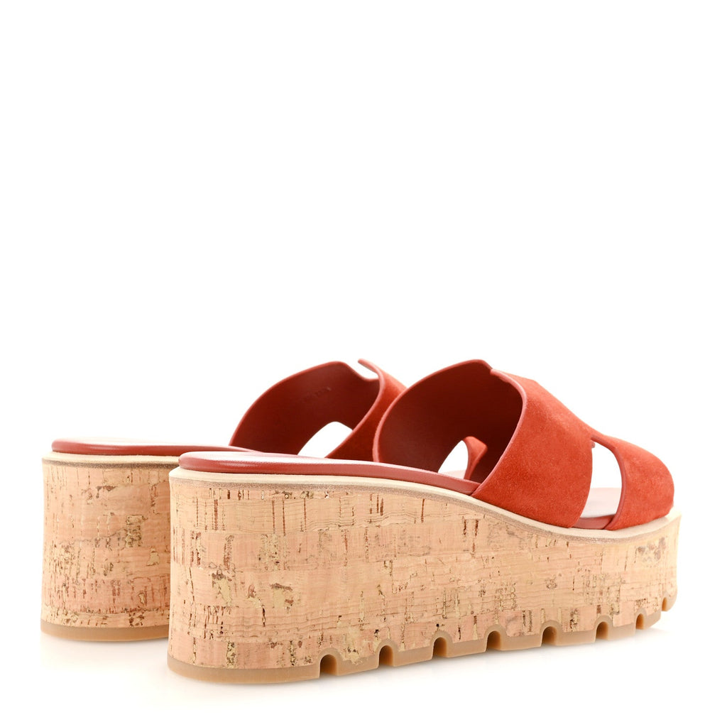 Suede Goatskin Cork Eze 30 Sandals 40 Orange Brulee