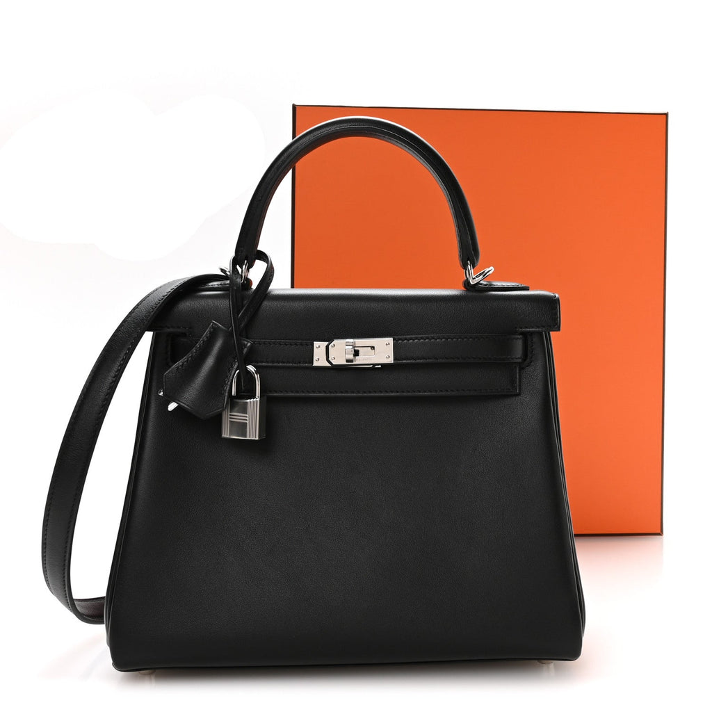 Cheri Calfskin Kelly Retourne 25 Black