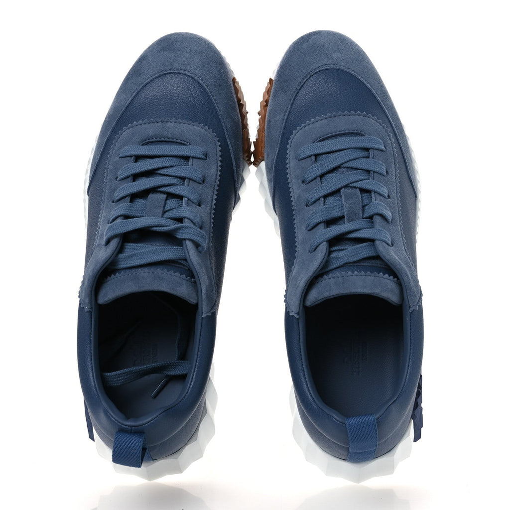 Sport Goatskin Suede Goatskin Womens Bouncing Sneakers 40 Bleu Mer