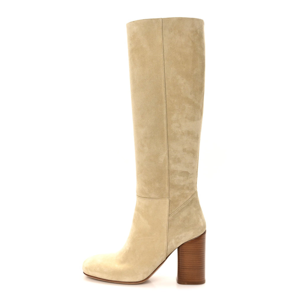 Suede Calfskin Lisiere 90 Boots 38 Beige Lin