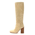 Suede Calfskin Lisiere 90 Boots 38 Beige Lin
