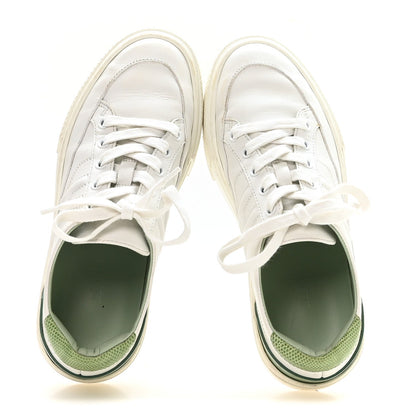 Crocodile Calfskin Deep Sneakers White Vert Jade