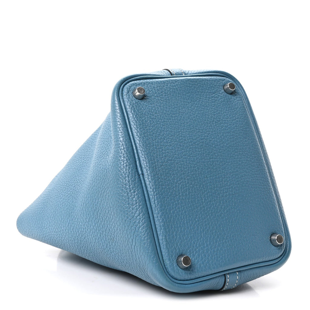 Taurillon Clemence Picotin Lock 18 PM Blue Jean