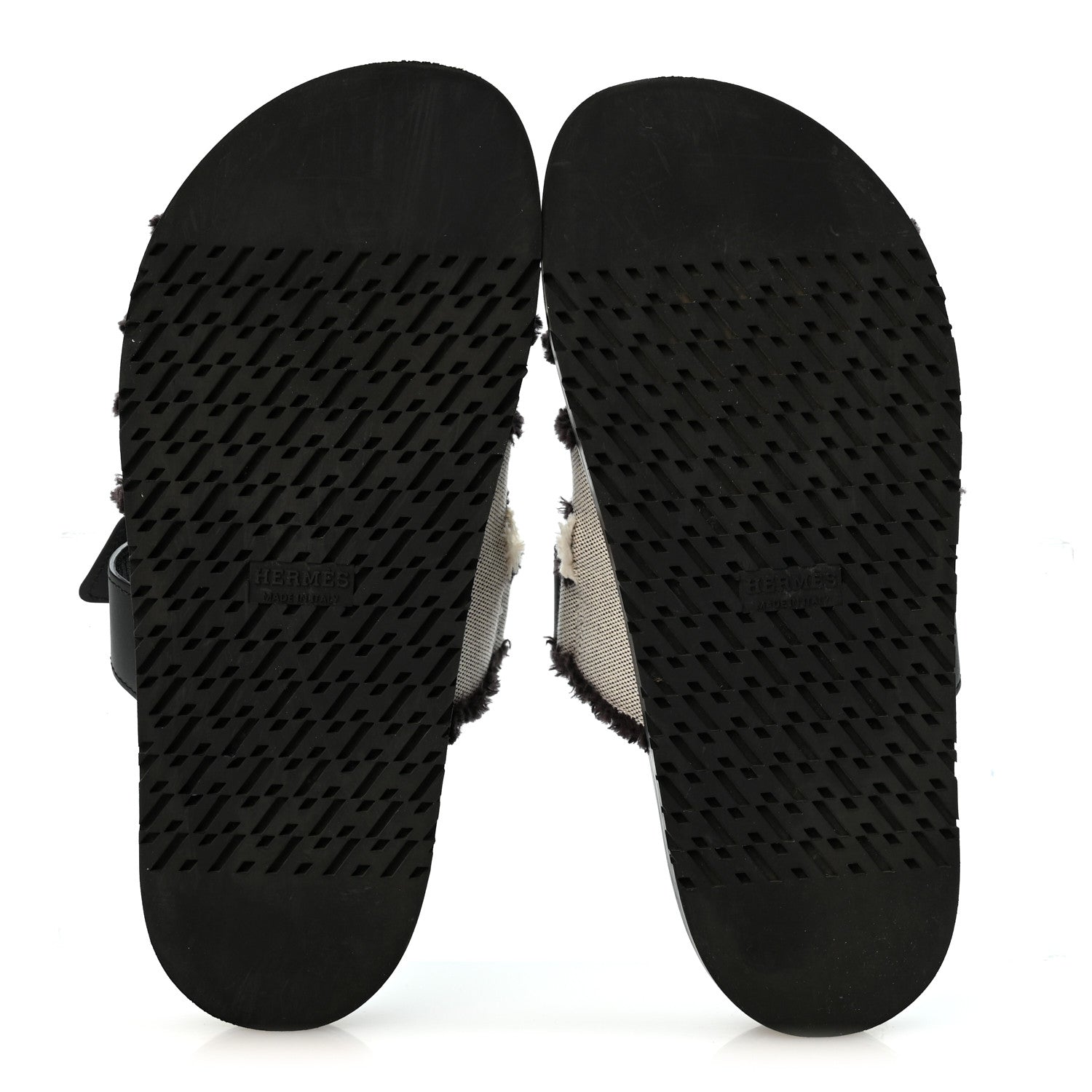 Techno Fringed H Canvas Caflskin Womens Chypre Sandals 38 Prunoir Black