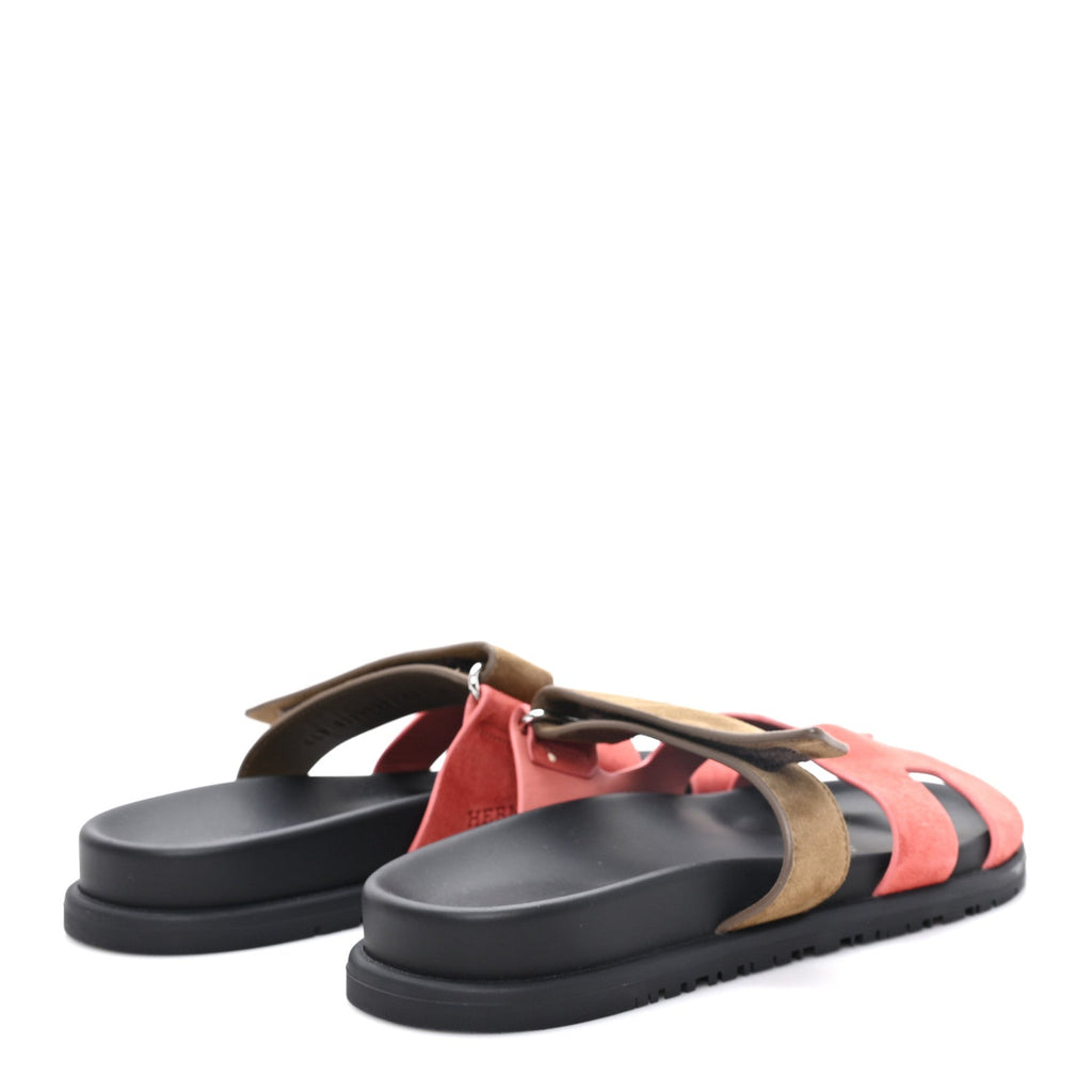 Suede Goatskin Womens Chypre Sandals 40 Rouge Tomette Terre Ambree