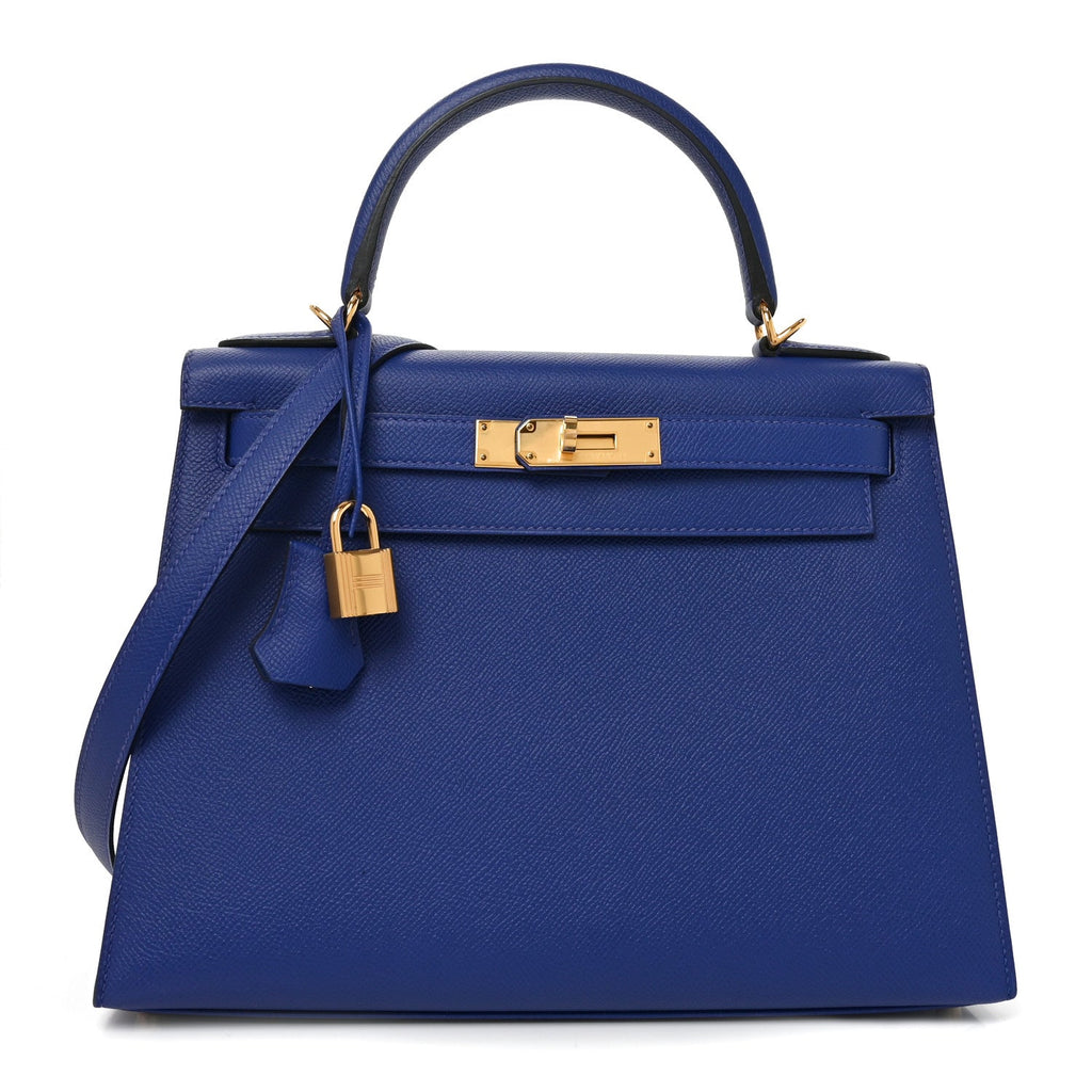 Epsom Kelly Sellier 28 Bleu Electrique