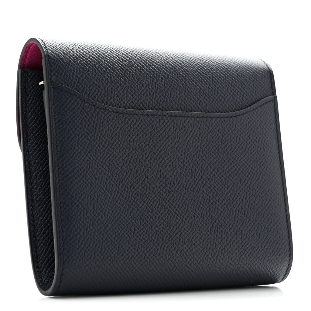 Epsom Verso Constance Short Wallet Bleu Indigo Rose Pourpre
