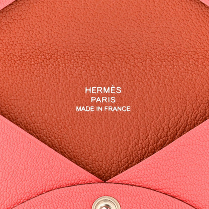 Chevre Mysore Verso Calvi Card Case Rose Texas Sienne